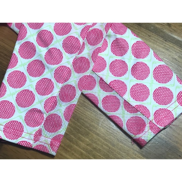 SanSoleil 1/4 Zip Long Sleeve Top‎ womens Small Pink Golf Balls Print UPF 50 - Picture 7 of 9
